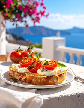 Brot mit Tomaten und Morzarella