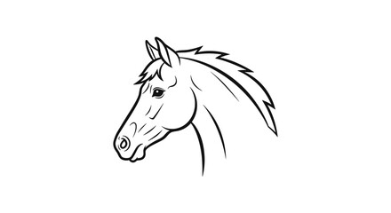 Fototapeta premium Simple Line Drawing of Horse Head 1.