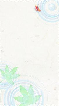 Watercolor Japanese Goldfish Pond Top View Seamless Loop Background,Swimming Kingyo with Water Ripples,vertical｜水彩　金魚　池　背景　ループ　和風　夏　動画素材　和　たて　縦動画　リール　social media,youtube