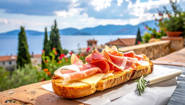 Brot mit Schinken und K&auml;se