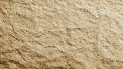 Beige Handmade Paper Texture Background, Rough Crumpled Surface with Natural Daylight and Subtle Shadows, Abstract Organic Backdrop