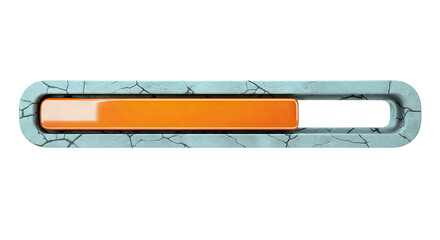 Cracked Stone Loading Bar with Orange Fill