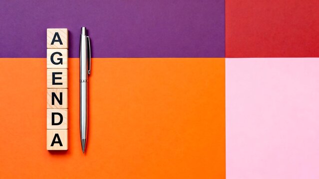 AI illustration agenda planner vibrant workspace