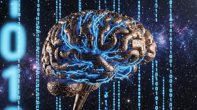 Cybernetic brain with binary code