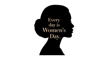 Elegant silhouette of a woman's profile, embodying empowerment and celebrating the strength and significance of women's contributions every day