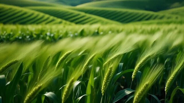 Cornfield Swaying in Wind.