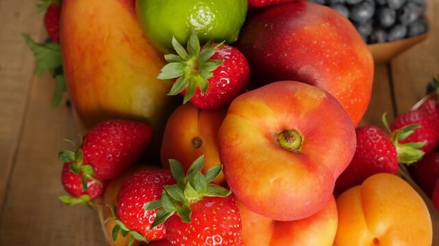 Colorful Mixed Fruits Close Up, Vitamins and Nutrition