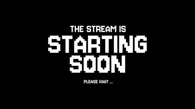 Streaming starting soon message. Perfect for prelive video stream moments, creating anticipation, building excitement in viewers.