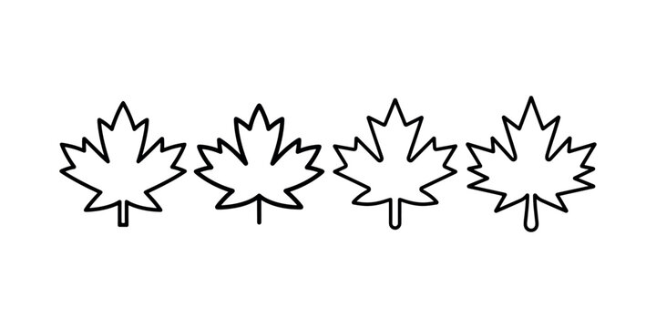 Maple leaf icon vector for web and mobile design, canada day symbols, autumn leaves, canadian flag, outline maple leaf sign icon concept