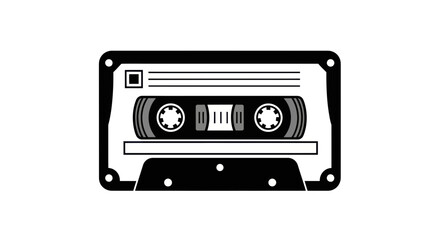 Fototapeta premium Retro Cassette Tape Icon Vector Illustration