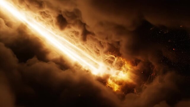 Rocket launch through clouds