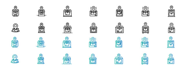 Person and Location Delivery Service Icons Collection