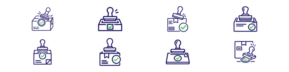 Logistics and Approval Stamp Icons Collection