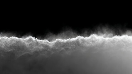 Wispy White Smoke Layer Against Black mist vapor