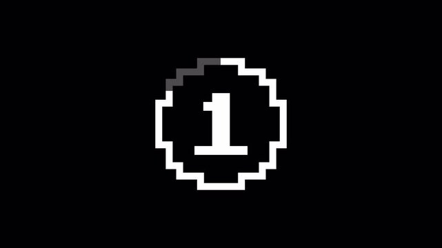 5 second timer animation with stroke path progress circle on a transparent background. 4k video