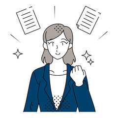 Business Woman Showing Confidence After Organizing Work Tasks Illustration