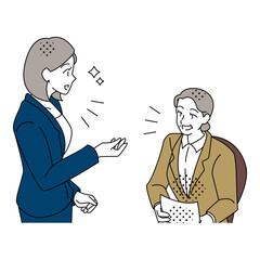 Manager and Employee Having Clear Work Communication Illustration