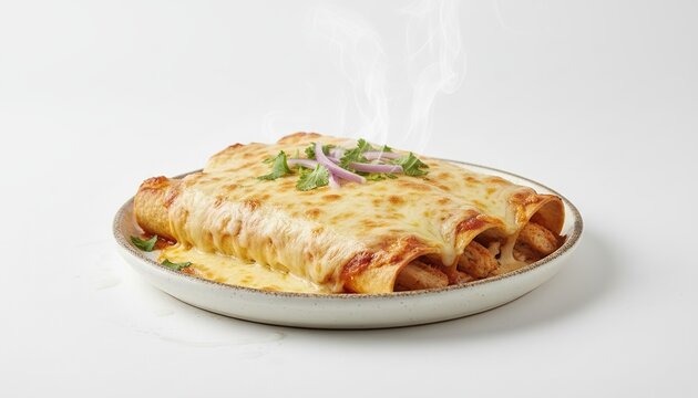 Delicious cheese enchiladas on a plate.