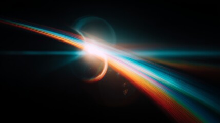 Fototapeta premium light leaks overlay effect with blur rainbow light,retro film distressed flare light leak on black background,abstract analog film burn colorful light leak,Leaked camera poster photo effect mockup