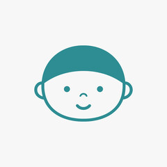 A Cute baby head logo flat design.