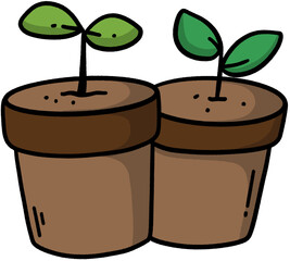 Plant Pots With Sprouts