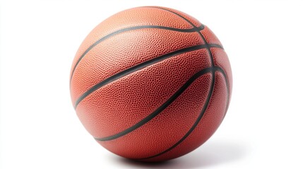 A Detailed Basketball Isolated on a White Background