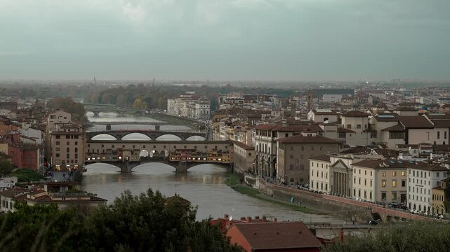 Florence Cityscape with Arno River and Ponte Vecchio