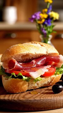 Delicious Italian Style Sub Sandwich.