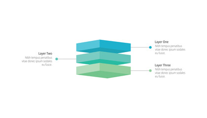 3D Three Layered Block Infographic Template for Business Presentation © Arix Graphic