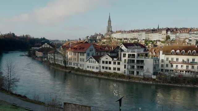 Panoramic View of Bern with River and Old Town