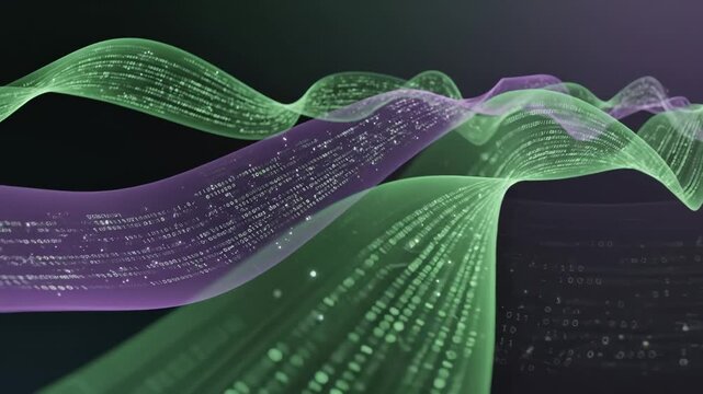 Abstract digital wave with binary code