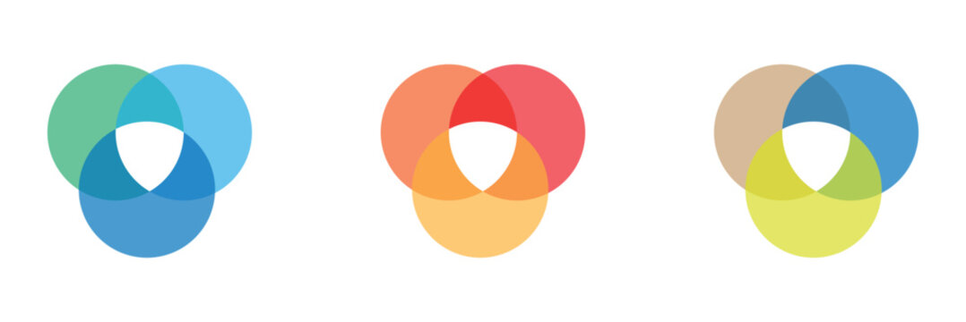 Colored intersecting circles. color background. design element. vector illustration. . EPS 10 .