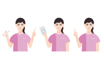 看護師のイラスト素材セット(上半身)