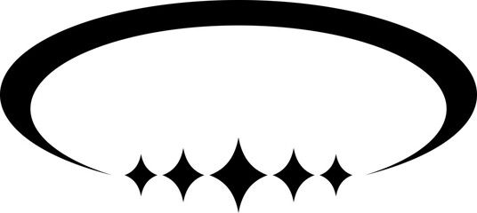 Y2k Retro Brutalism Aesthetic Sparkle Star Orbit Element © Monsters Visual