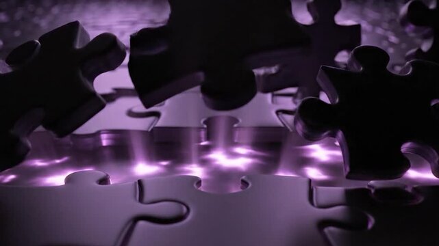 Interconnected puzzle pieces glowing with light, symbolizing problem-solving