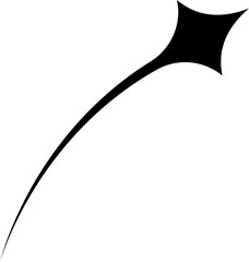 Y2k Retro Brutalism Space Comet Star Line Element