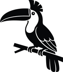 Obraz premium Toucan Silhouette | Exotic Tropical Bird Logo Design - Minimalist Nature Vector Icon Asset