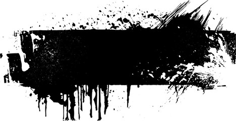 Expressive Ink Brushstroke and Splatter Texture Isolated on White Background for Abstract Artwork and Modern Design.