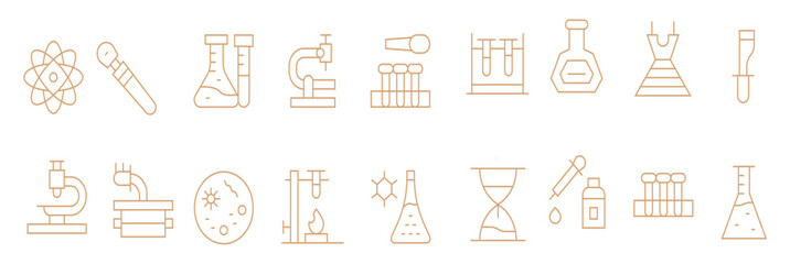 minimal line vectors for research lab theme neat icon set
