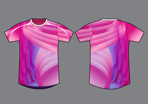 Pink and Purple Abstract Gradient Sport T-Shirt Mockup