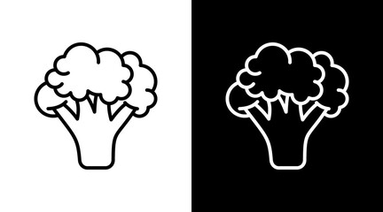 Broccoli White Icon Set Design 