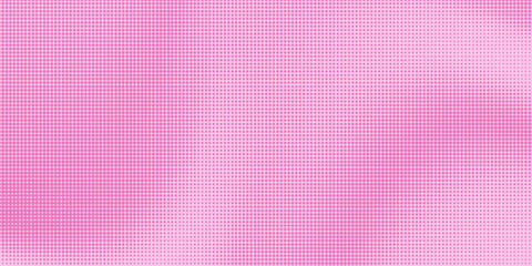Pink rose halftone pattern. Retro comic gradient background. Pixelated dotted texture overlay. Cartoon pop art faded gradient pattern. Vector backdrop for poster, banner, advertisement