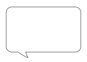 四角吹き出し 内向きしっぽ シンプル枠 単品