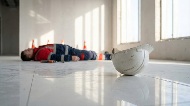 Heat stroke protection summer heatstroke injury worker on floor