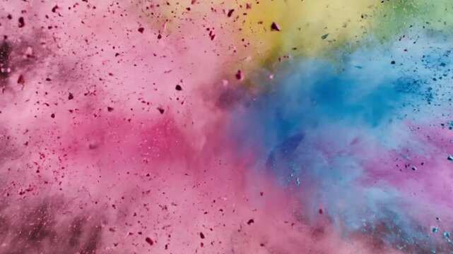 Happy Holi 4K Color Splash Animation | Vibrant Gulal Powder Burst Background | Indian Festival Cinematic Slow Motion Celebration