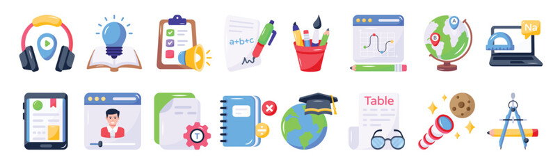set of education flat icons  © Pksvc
