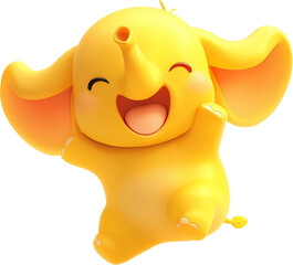 귀여운 노랑 코끼리 캐릭터