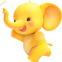 귀여운 노랑 코끼리 캐릭터