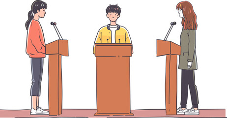 토론하는 사람 일러스트