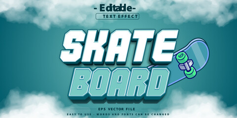 Editable text effect on skate board themed text.